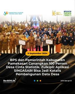 Pencanangan 100 Persen Desa Cinta Statistik (Desa Cantik) Kabupaten Pamekasan Tahun 2024