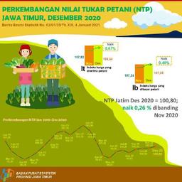 Nilai Tukar Petani (NTP) Jawa Timur Bulan Desember 2020 Naik 0,26 Persen.