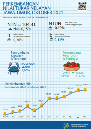 Perkembangan Nilai Tukar  Nelayan Oktober 2021