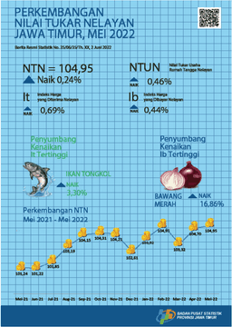 Nilai Tukar Nelayan (NTN) Mei 2022 Sebesar 104,95 Atau Naik 0,24 Persen