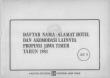 Daftar Nama Alamat Hotel dan Akomodasi Lainnya Provinsi Jawa Timur Tahun 1983