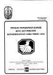 TINGKAT PENGHUNI KAMAR HOTEL DAN INDIKATOR KEPARIWISATAAN JAWA TIMUR 1992