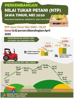 East Java Farmer Exchange Rates (NTP) In May 2020 Decreased By 0.42 Percent